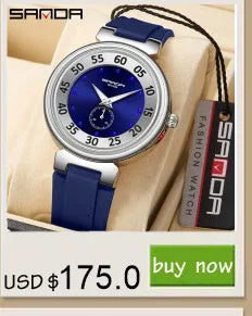 SANDA 1134 Women's Square Quartz Watch Black Fashion Crystal Waterproof Date Pointer Wristwatches for Ladies Watches Gift