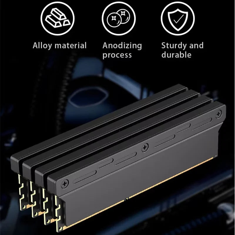 Computer RAM Memory Heatsink Cooler with Thermal Conductive Pad for Desktop PC Memory DDR2/DDR3/DDR4/DDR5