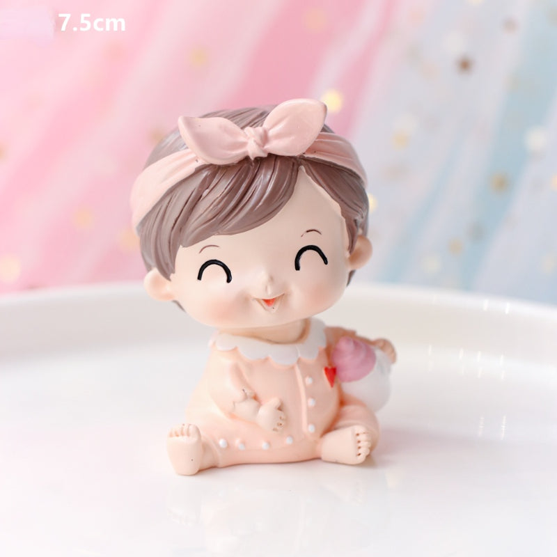 Baby Shower Boy Girls Cake Decoration Happy Birthday Cake Topper Bow Aircraft Car Cupcake Toppers Gender Reveal Baking