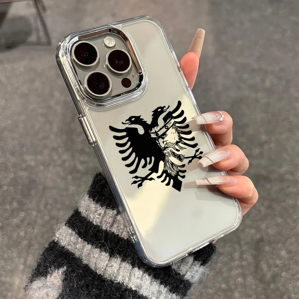 Albanian Eagle Phone Case For iPhone 17 16e 16 15 14 13 12 11 mini Pro Max X XR XSMAX 8 7 Air Plus Transparent Soft Cover