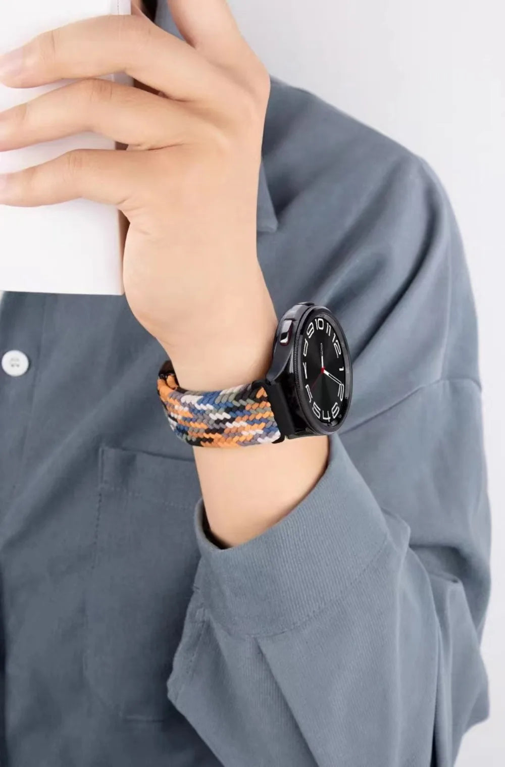 20mm 22mm Magnetic Bracelet for Samsung Galaxy Watch 7/6/Classic/5/4/3 Braided Nylon Strap for Huawei Watch 4/3/GT6 5 4 Pro Band