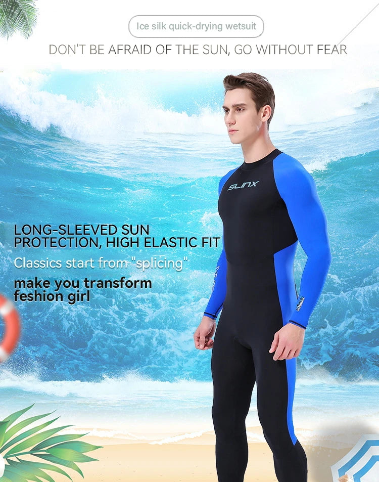 Men Youth Boys Wetsuit Thin Quick-Drying Swimsuit One-Piece Anti-Jellyfish Surfing Sunscreen Clothes Swimming Suit Dive Skin