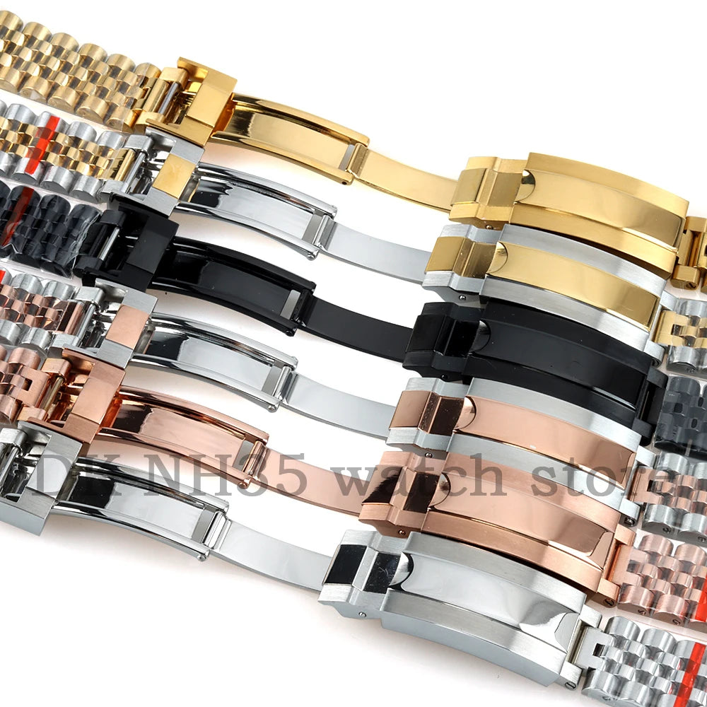 NH35 20mm Watch Strap 316L Stainless Steel Jubilee Bracelet Fit Seiko SUB Datejust NH35 Case Mod Parts Replacement Accessories