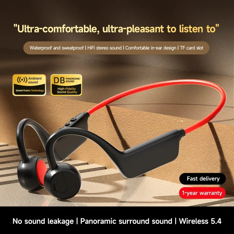 Wireless Bone Conduction Headset Swimming Sports Headphone IPX8 Bluetooth 5.4 With Mic Waterproof Exercise Fitness 2026 NEW