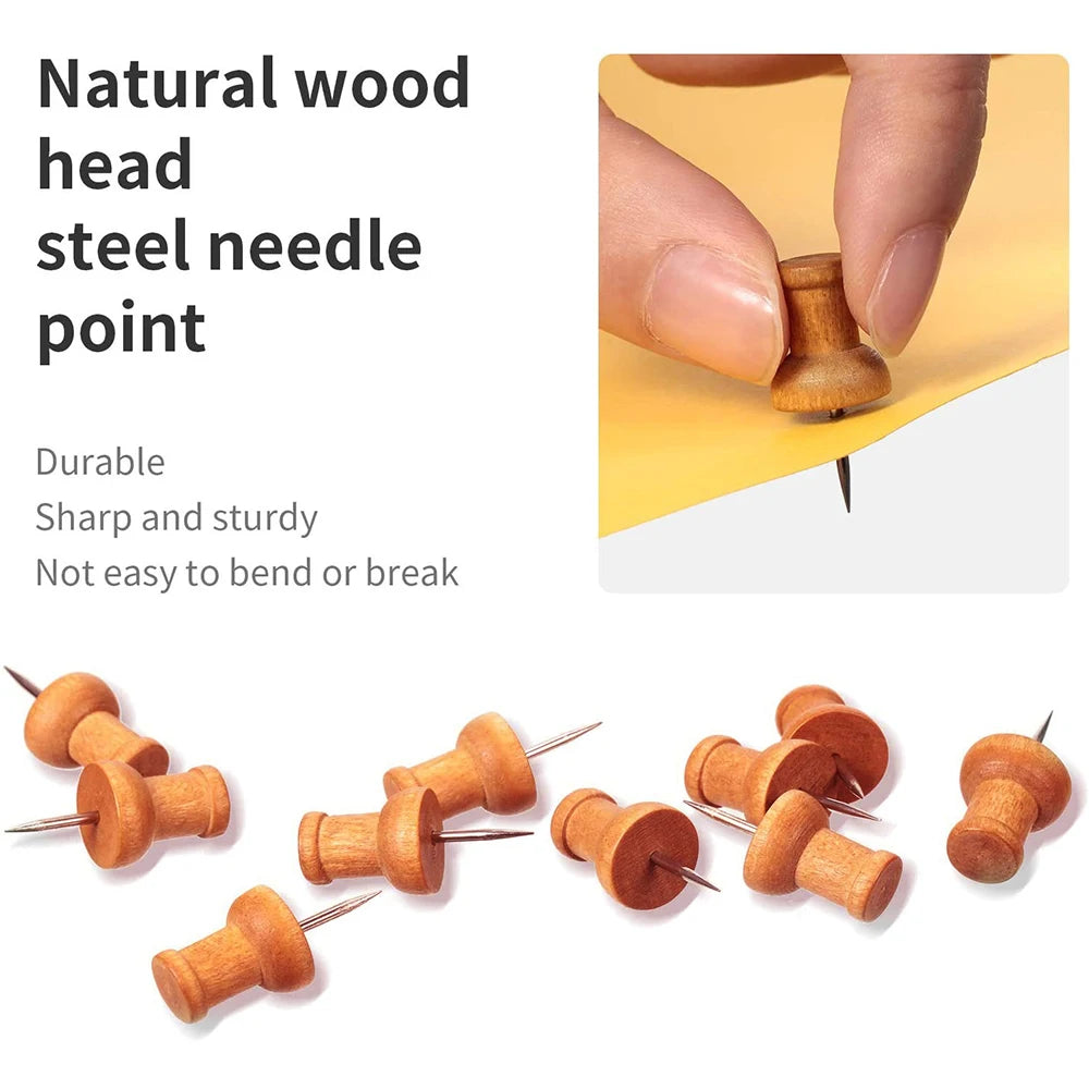 Office School Supplies Decorative for Photos Foam Boards Wall Studs Wooden Push Pins Map Markers Thumbtack Pins Map Tacks