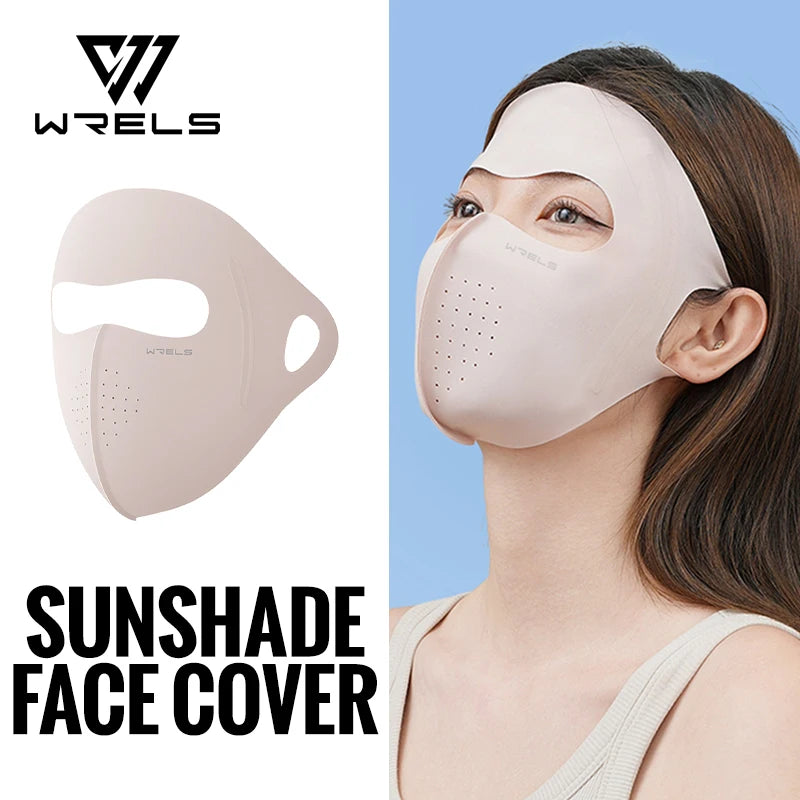 WRELS UV Protection Mask  Ice Silk Sunscreen Mask Breathable Lightweight Cycling Face Mask Anti-UV 400 Facemask For Men Women