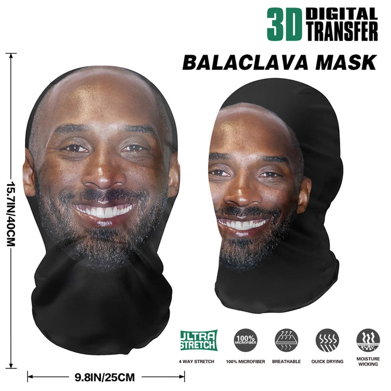 New 3D Printed  Kanye Mask Elastic Mesh Full Face Mask for Unisex Cosplay Headwear Party Simulation Balaclava Hat Headgear Props