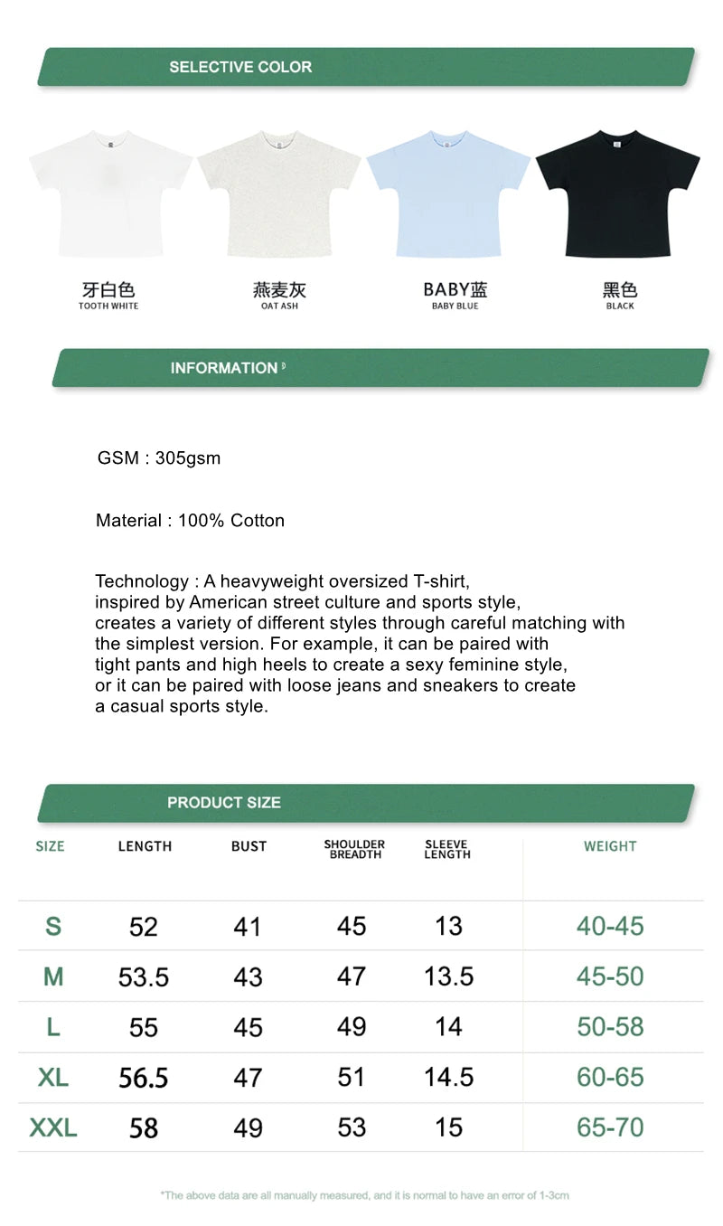 ZODF Women 2025 Spring 305gsm Cotton T-Shirts American Retro Hotsweet Girl Solid Comfortable T Shirt Brand Tees HY0968