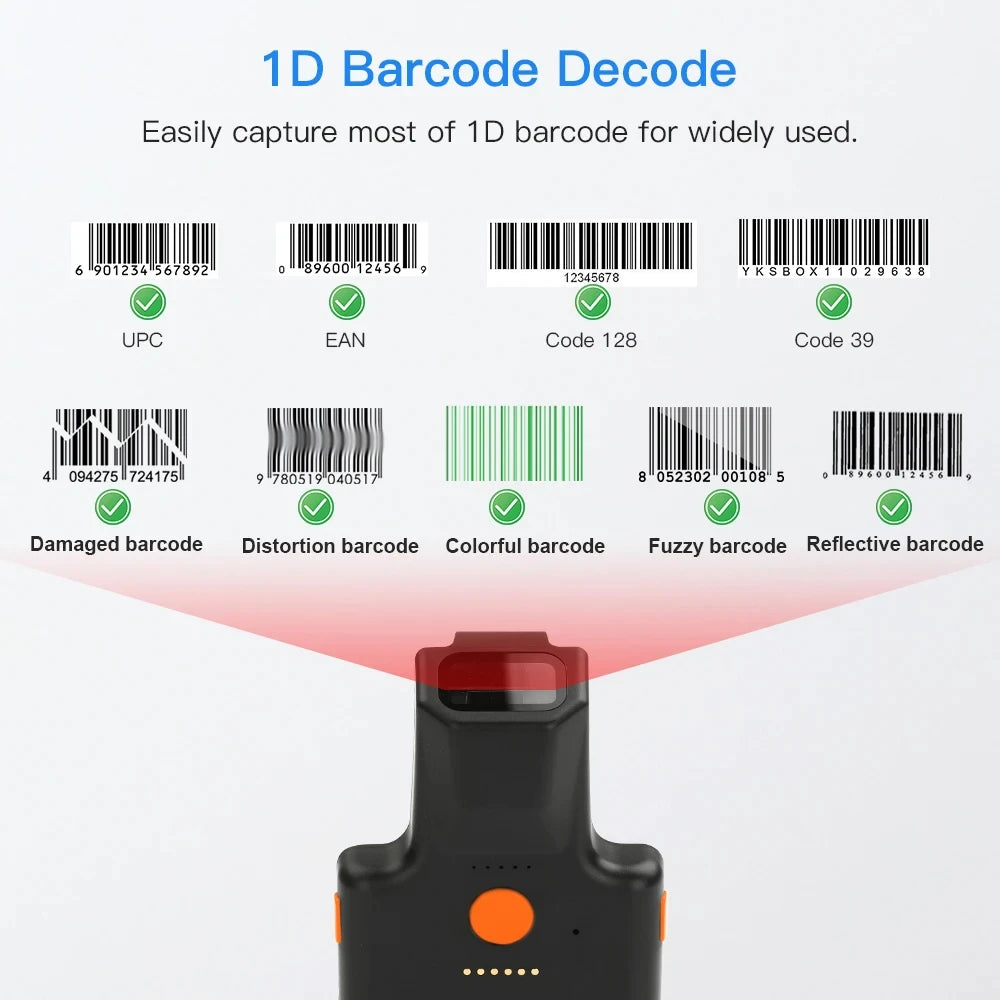 Eyoyo Clearance Sale EY-017LP Back Clip Phone Portable 1D Laser Bluetooth Barcode Scanner Fast Scanning UPC EAN Code39 Code128