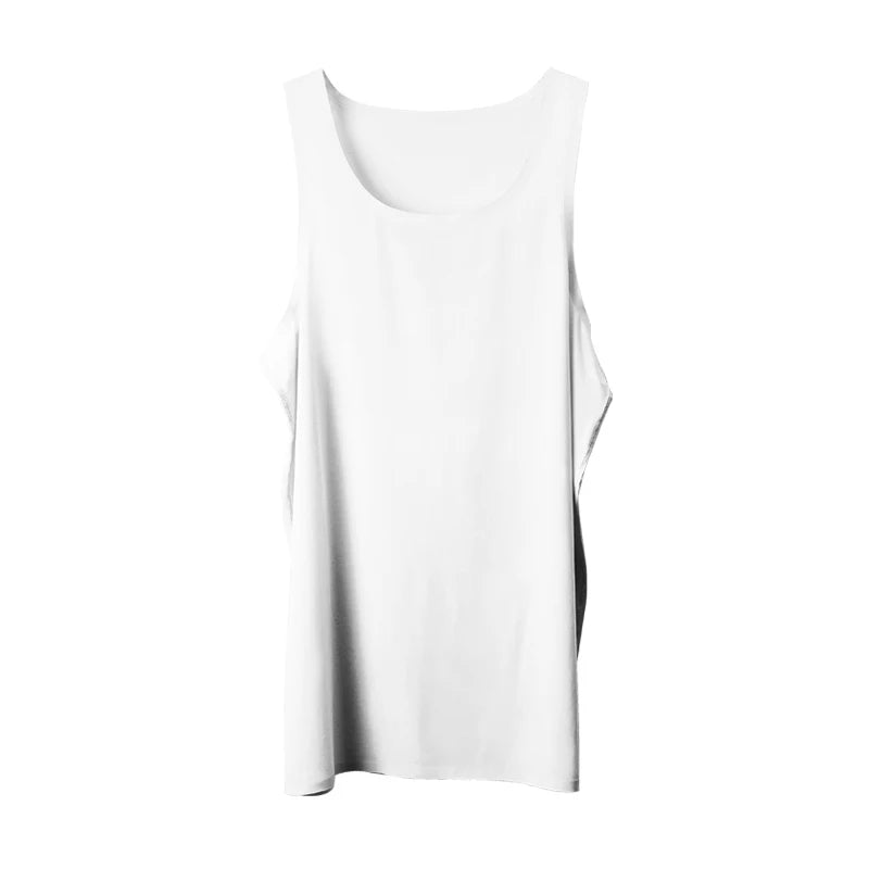 Waistcoat men ice silk seamless wear undershirt men sleeveless underwear pure white sports hurdles summer thin base shirt