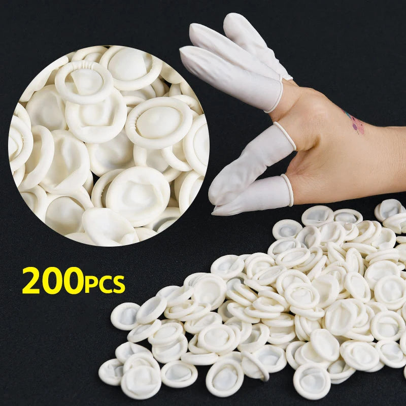 20/100/200Pcs/bag Disposable Latex Rubber Finger Cots Fingertips Protector Finger Covers Nail Practice Hand Protector Cots