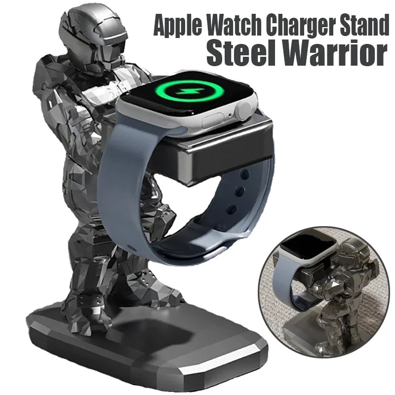 Knight Steel Warrior Holder for Office Creative Apple Watch Stand for Office Resin Decor Figurine Accessories Gift