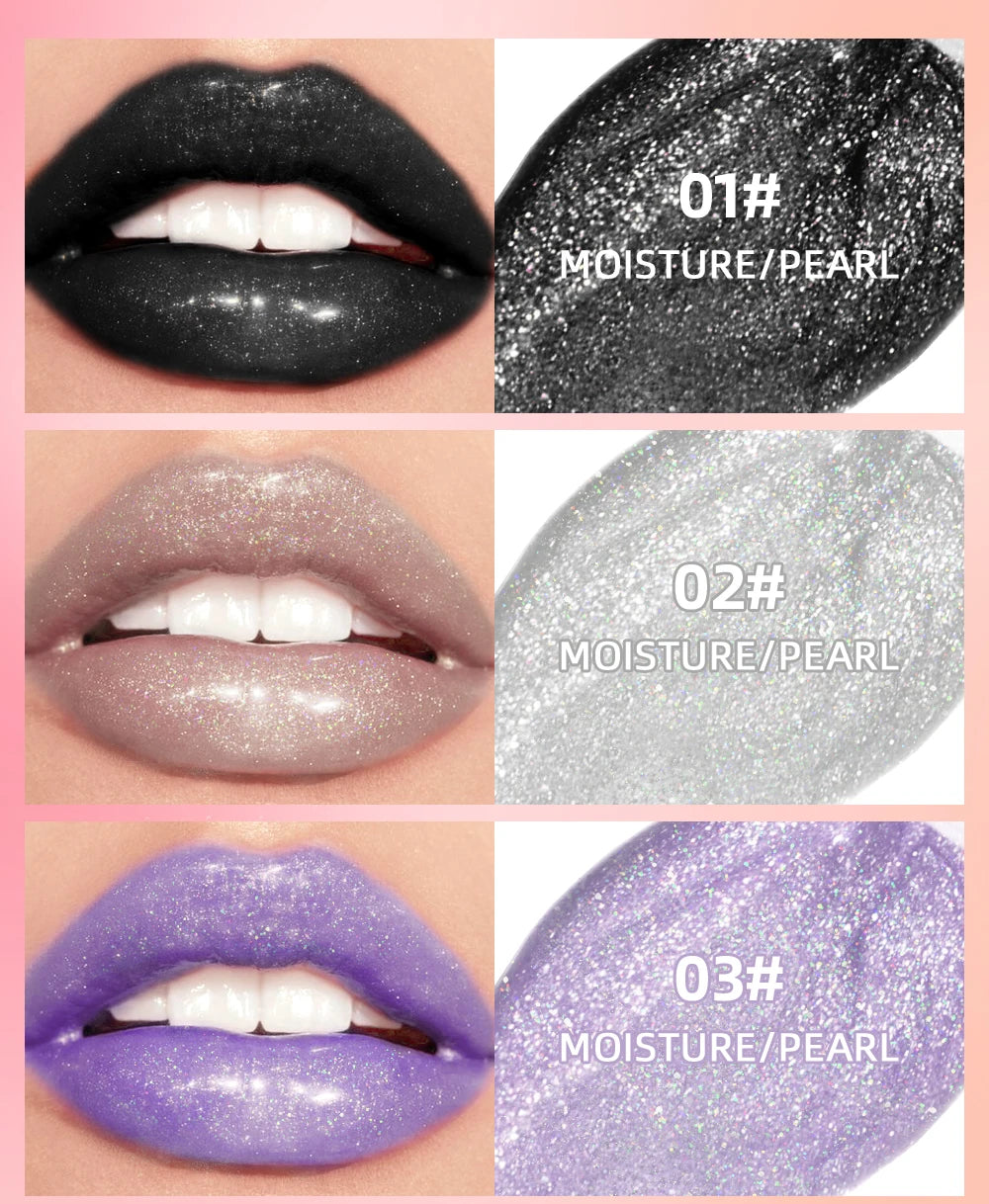 6 Colors Glitter Lipstick Long Lasting Diamond Pearlescent Metallic Lipgloss Black Matte Liquid Lipstick Women Lip Tint Makeup