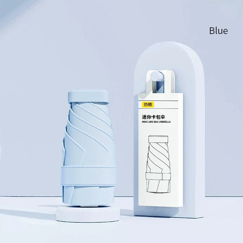 2026 Mini Sun Umbrella Pocket Rain Umbrella Vinyl Sunscreen / UV Protection Capsule Compact and Portable Rain and Rain Dual Use