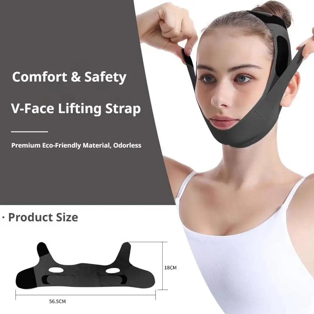 Full Face Shaping V Face Contour Lifting Facial Artifact Firm Nasolabial Folds Double Chin Improve Sleep Polyester Mask Bandage