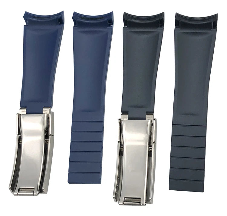 18mm 19mm 21mm 22mm Curved End Rubber Silicone Watchband for Rolex Submariner 20mm GMT Yacht-Master Daytona Deepsea Soft Strap
