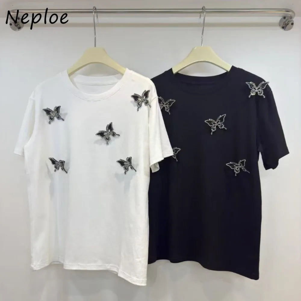 Neploe Advanced Fresh Loose Literary Shirt Women All-match Soft Simple Commuter Blouses 3D Flower Korea Chic Literary New Blusas