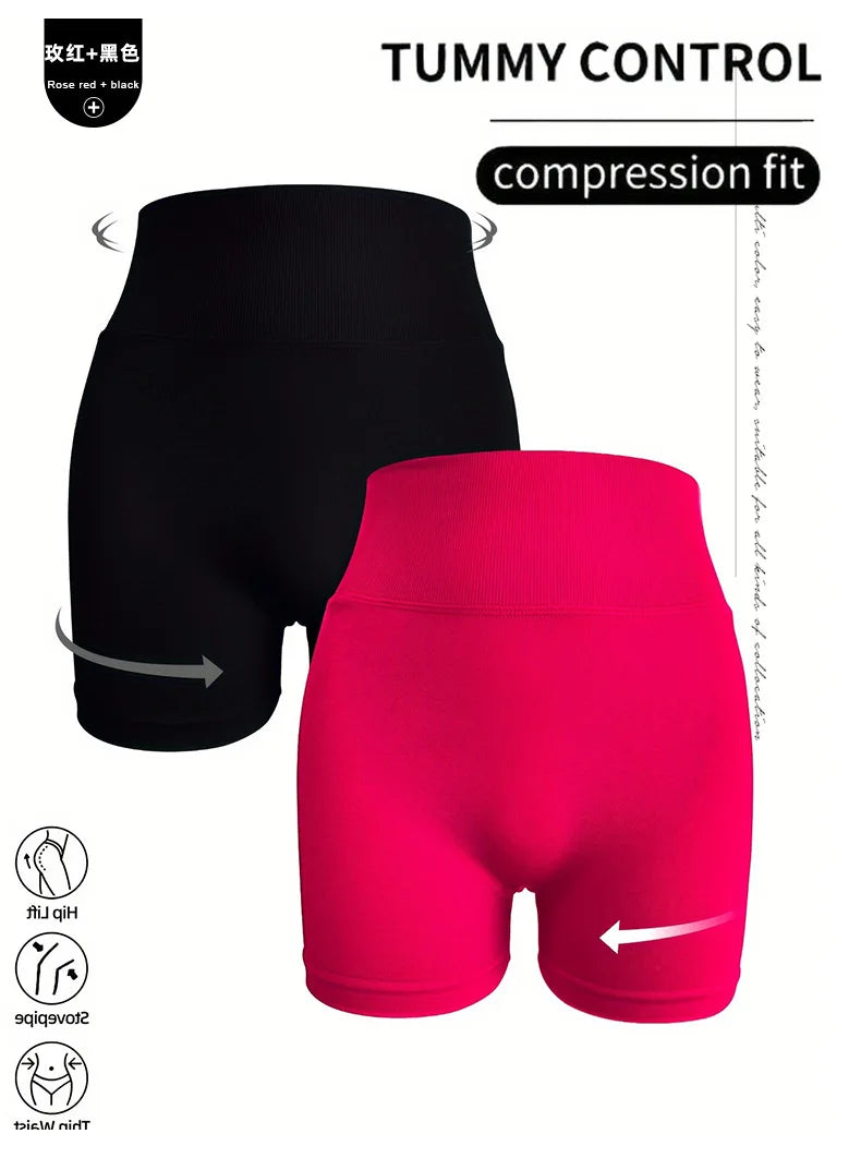 Women Summer V- Waisted Yoga Shorts Fashionable and Sexy Running Fitness Pants Gym High Elastic Hip Liftting Sports Shorts