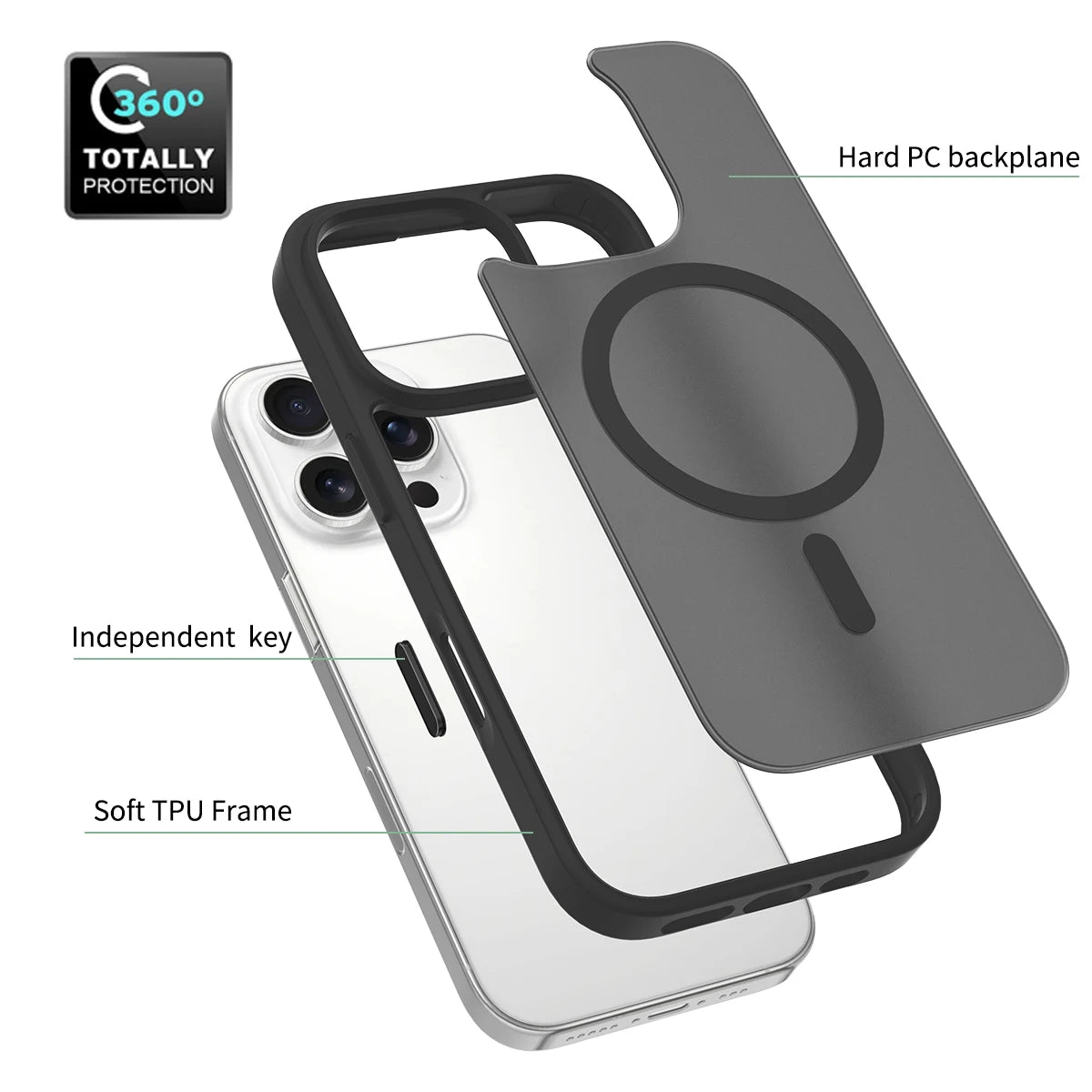 Magnetic Case with Camera Control Capture Button For iPhone 16 Pro Max Plus Magsafe Mag Safe 16Pro 16Plus Phone Cover Accessory