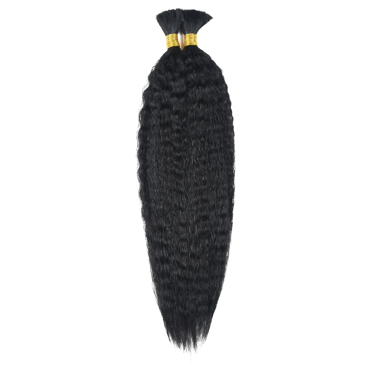 2 Bundles Human Braiding Hair for Boho Braids Brazilian 100% Human Hair Kinky Straight Bulk Human Hair for Braiding 100G