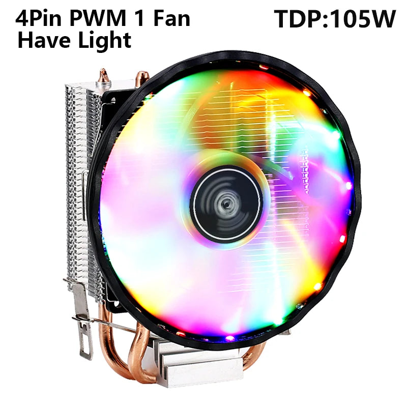 XUANFENG 120mm Fan CPU Cooler 2/4/6 Heat pipe 4pin/PWM Air-cooled Colorful lamp Compatible LGA1700 115x 1200 2011-3 x79 x99 AMD