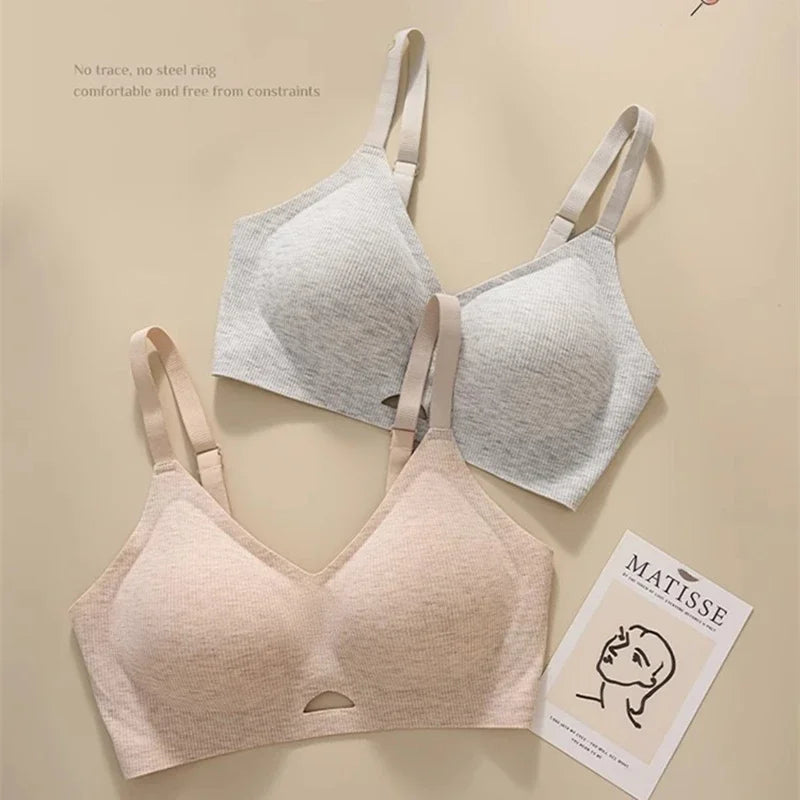 Seamless Underwear for Women, Thin, Soft Support, Gathered, Side Breasts, Anti-sagging, Comfortable and Breathable Bra