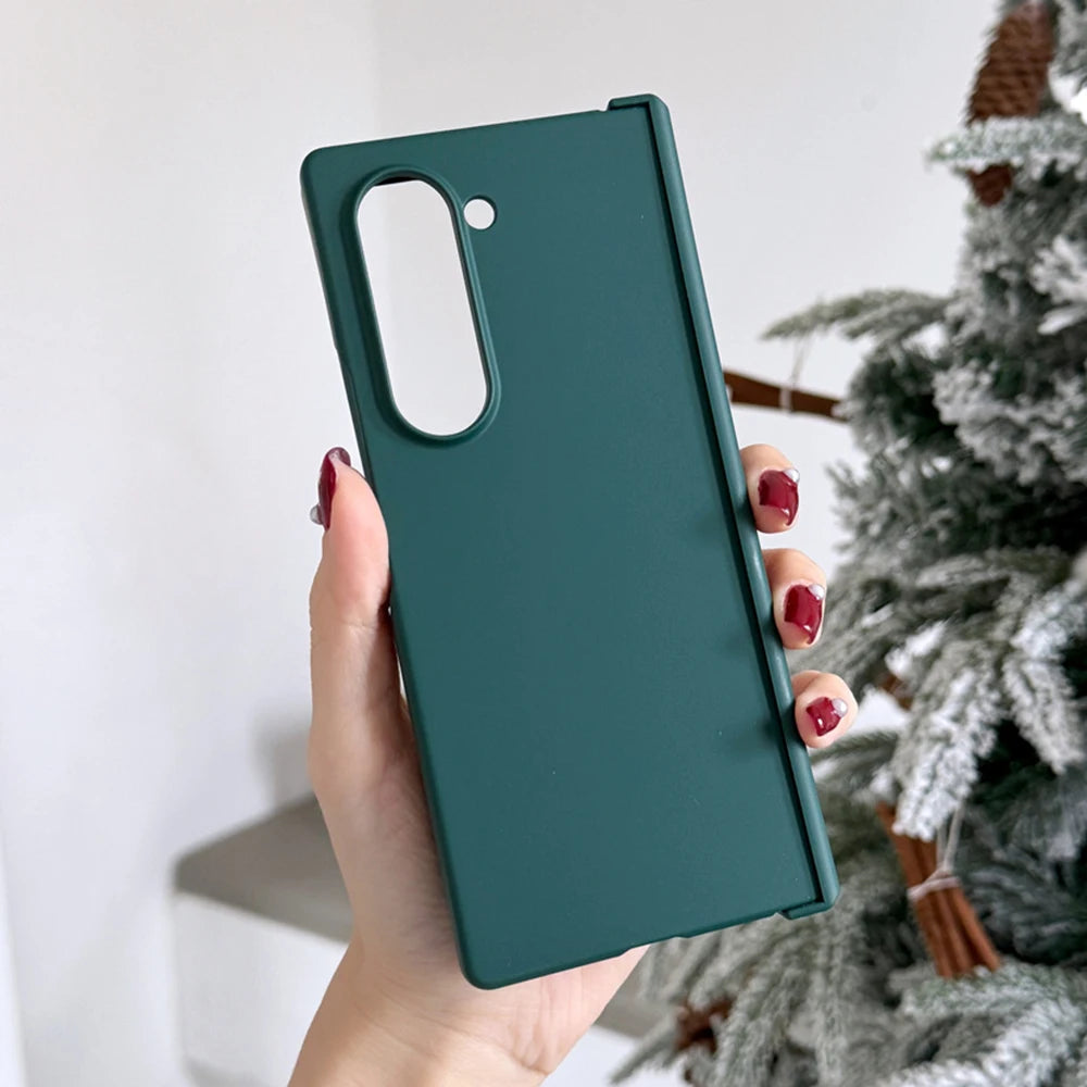 Luxury Matte Phone Case for Samsung Z Fold 6 5 4 3 5G Fold6 Fold5 Fold4 Fold3 Hinge Shockproof Protective Macaron Color PC Cover