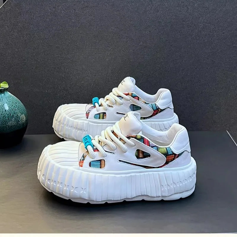 New Arrival Men Fashion Genuine Leather Casual Shoes Spring Autumn Luxury Designer Youth Trending Thick Bottom Chunky Sneakers