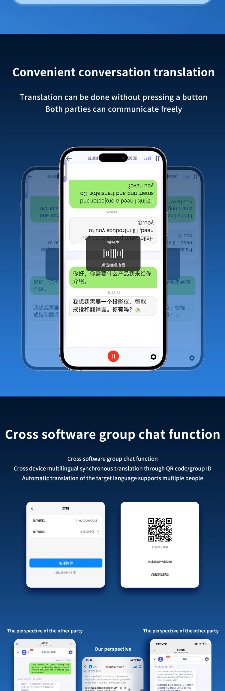 T3 Translator 140 Language Translation Device, AI Two-way Real-time Voice Instant Translation, Can Be Used for Business Travel