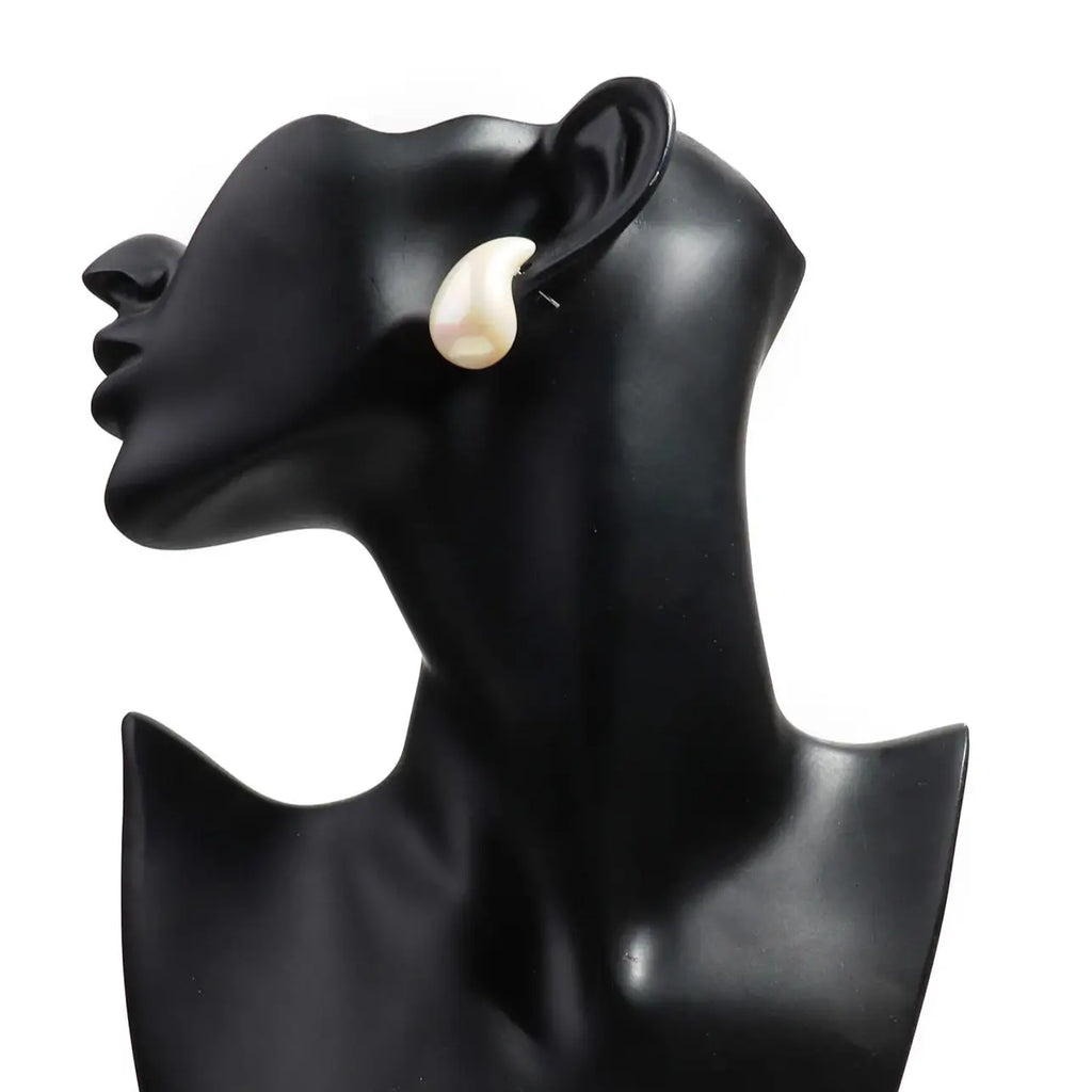 Trendy Acrylic Imitation Pearl Chunky  Dupes Waterdrop Earrings for Women Teardrop Dome Earrings 2024 Luxury Jewelry Gifts