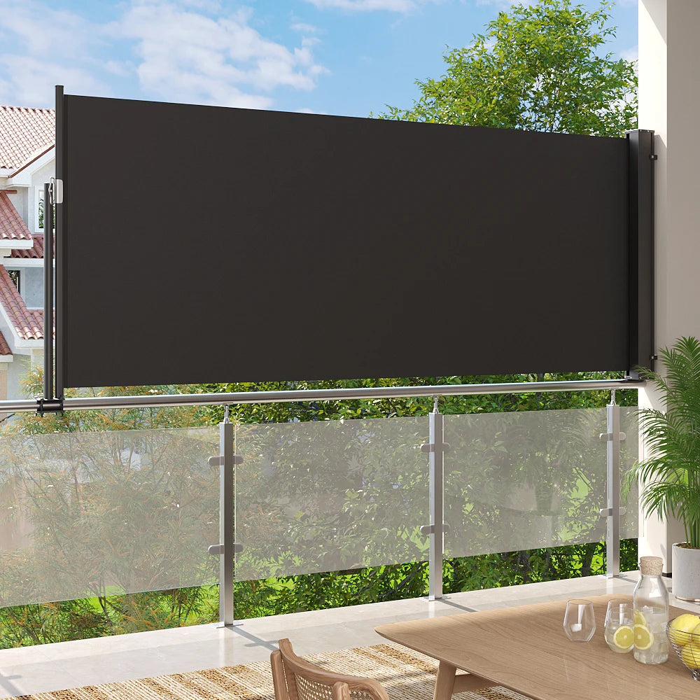 3M outdoor terrace railing side awning retractable side awning, balcony privacy sunshade screen sunscreen and windproof