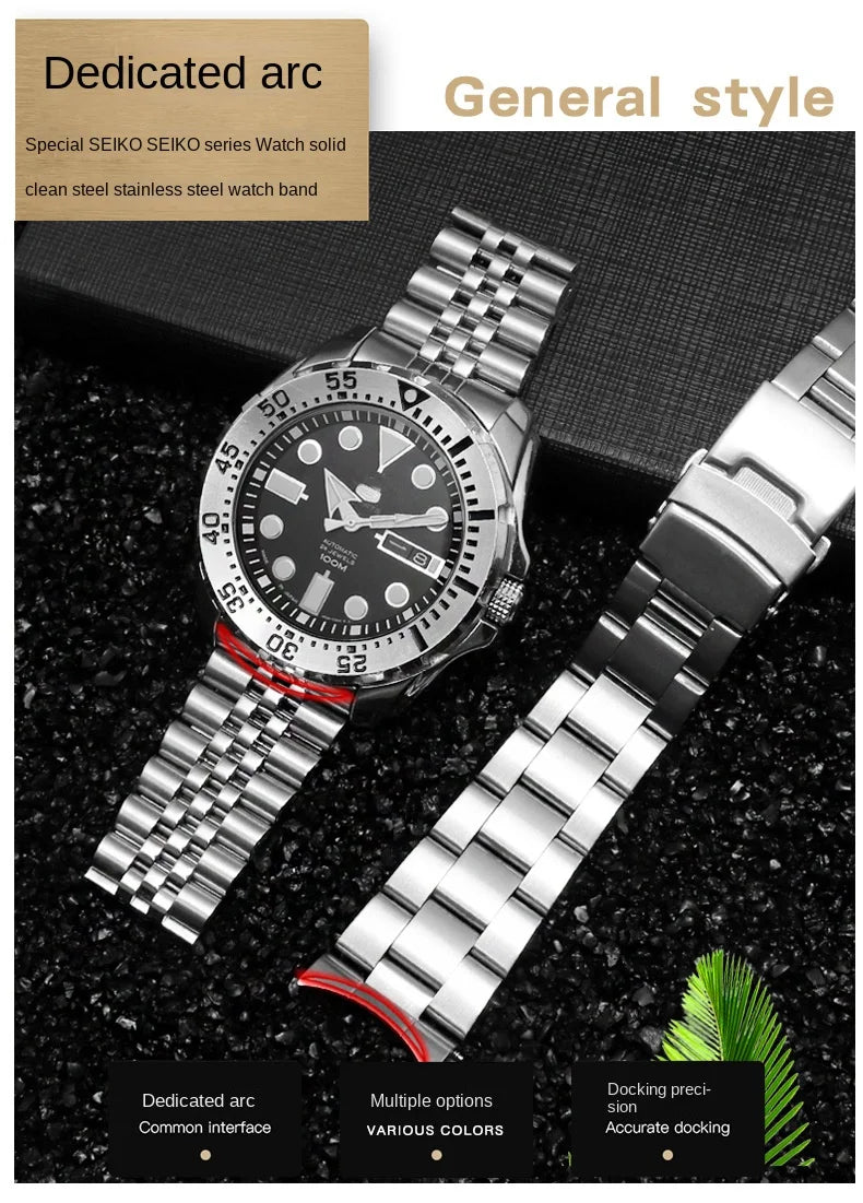 For seiko No. 5 SKX009/007 SKX175/SKX173 Solid Stainless Steel metal Watch Strap 20mm 22mm Watch Accessories Watch Belt Bracelet