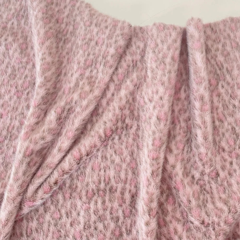 New Fashion Retro Furry Leopard Print Fabric for Handmade Diy Sewing Sofa Pillow Dress Clothing Designer Cloth Material