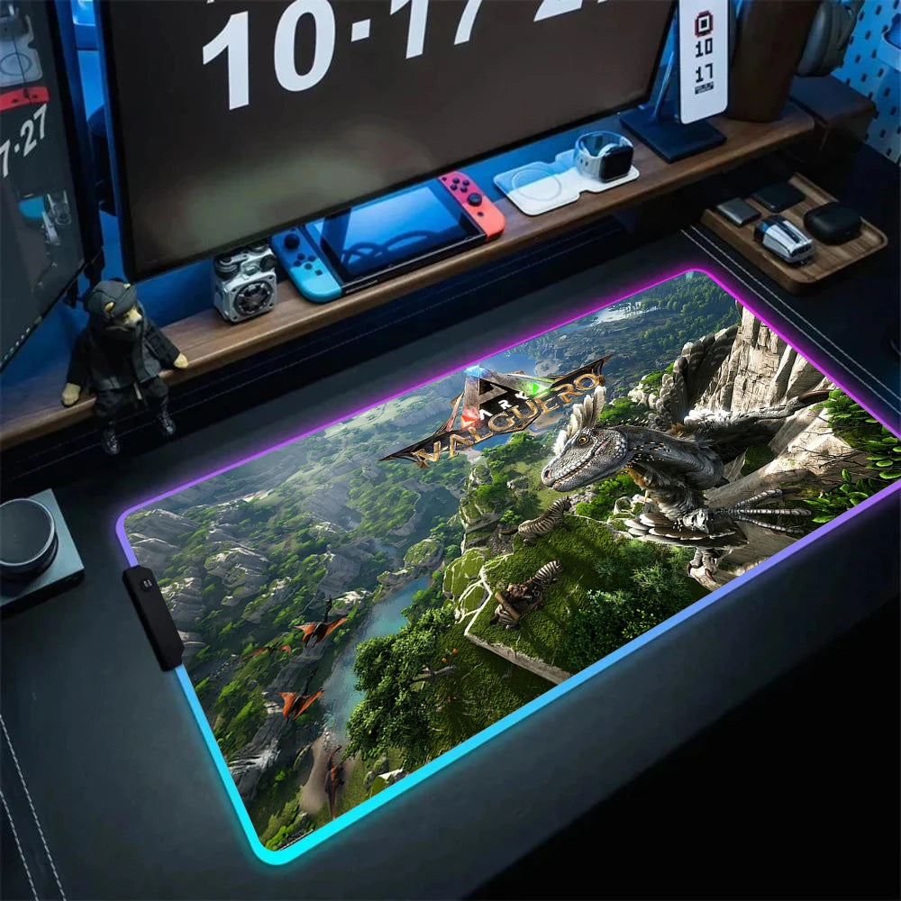 ARK Survival Evolved RGB Mouse Pad Game Mousepad Gaming Table Carpet Gamer Computer Desk Mat Rubber No-slip Dinosaur Mouse Mat