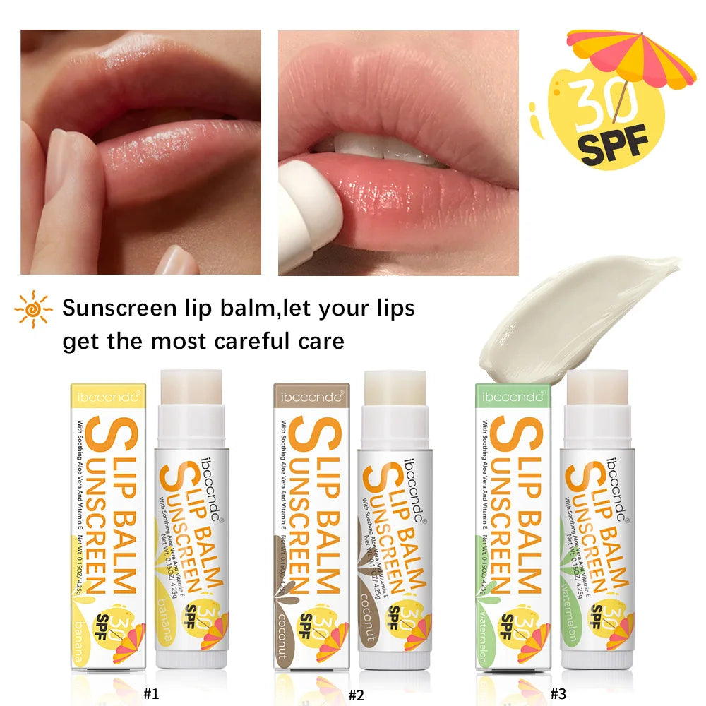 Sunscreen Lip Balm SPF30 UV Protection Moisturizing Hydrating Lip Balm Moisturizes Repairs Chapped Lips Lipstick Lip Care Makeup
