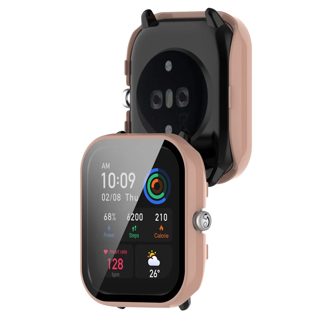 For Amazfit GTS 4 Mini PC Tempered Glass Smart Watch Screen Protector Bumper Shell