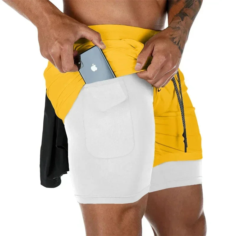 Anime Men's and Women's Sports Shorts Summer Sportswear Men's 2-in-1 Training Training Men's and Women's Fitness Sports Shorts