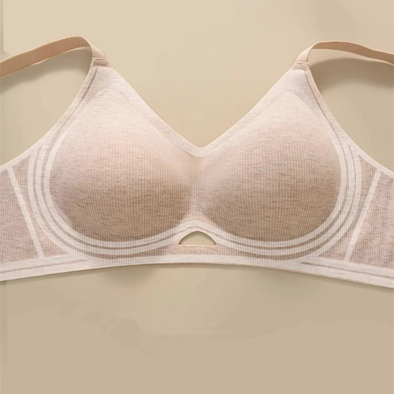 Seamless Underwear for Women, Thin, Soft Support, Gathered, Side Breasts, Anti-sagging, Comfortable and Breathable Bra