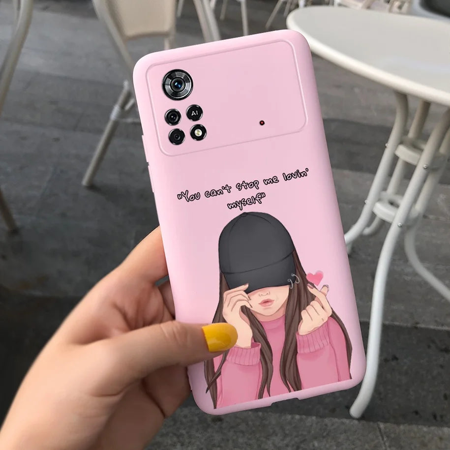 Cute Love Heart Phone Case For Xiaomi Poco X4 Pro 5G Cover Soft Silicone Matte Funda For Xiaomi Poco X4 M4 Pro 4G 5G Bumper 2022