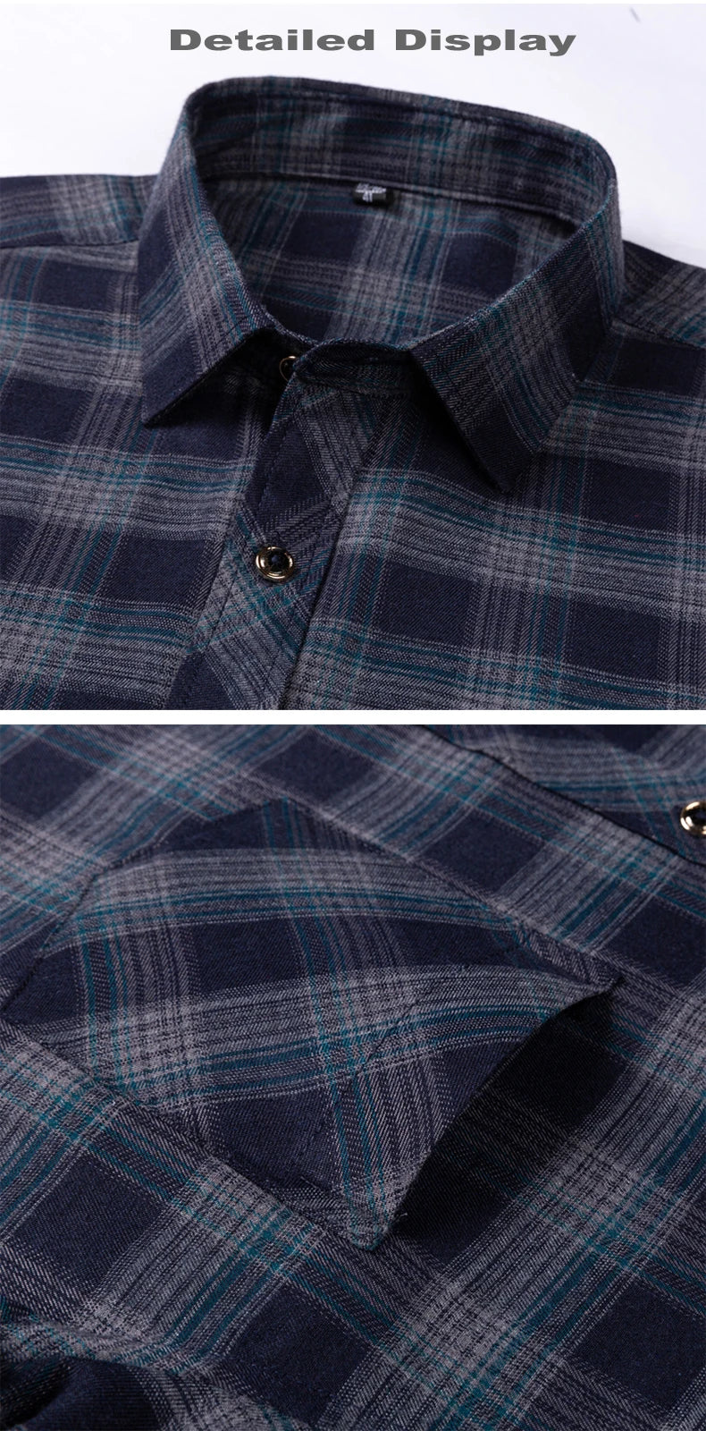 New Cotton Flannel Plaid Shirt For Men's Long Sleeve Regular-fit Brushed Single Pocket Soft Comfortable Casual Fashion Shirts