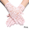 Women Fashion Bride Lace Driving Gloves Thin Lace Sunscreen Female Short UV Protection Gloves Goth Party Hollow-Out Mittens