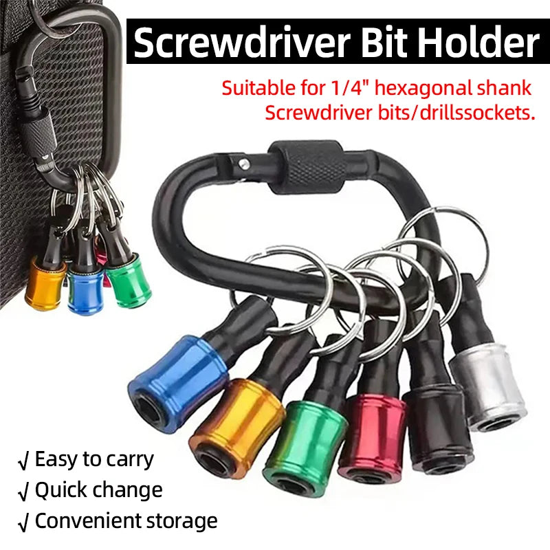Screwdriver Bit Holder 1/4 Inch Hex Shank Extension Bar Quick Change Aluminum Alloy Keychains Drill Screw Adapter Hand Tools