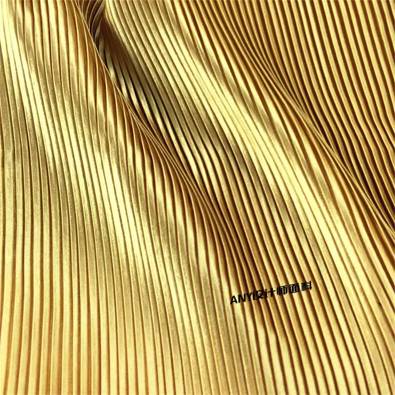 Organ Pleated Fabric Per Meter for Needlework Clothes Skirt Costume Dress Diy Sewing Designer Cloth Soft Comfortable Plain Black