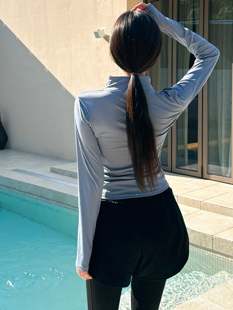 2026 New Women's Wetsuit Two-Piece Long Sleeve Long Pants Swimming Suit Diving Suit Warm Sunscreen Sports Style Separate Briefs