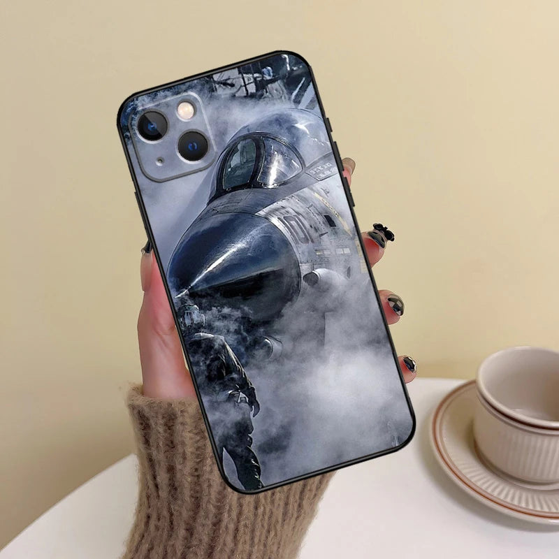 Fighter Planes Phone Case For iPhone 15 14 Plus 11 12 13 16 Pro Max Mini 7 8 X XR XS Max Cover