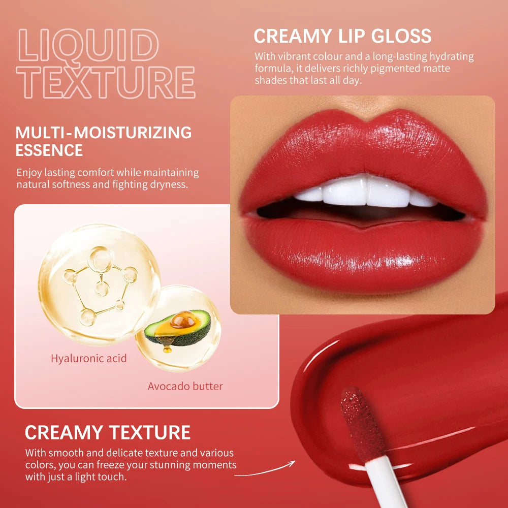 Waterproof Liquid Lipstick 8 Color Vitamin E Makeup Sets Lip Glosses Lip Plumpers Lip Cream Valentine's Day Gifts