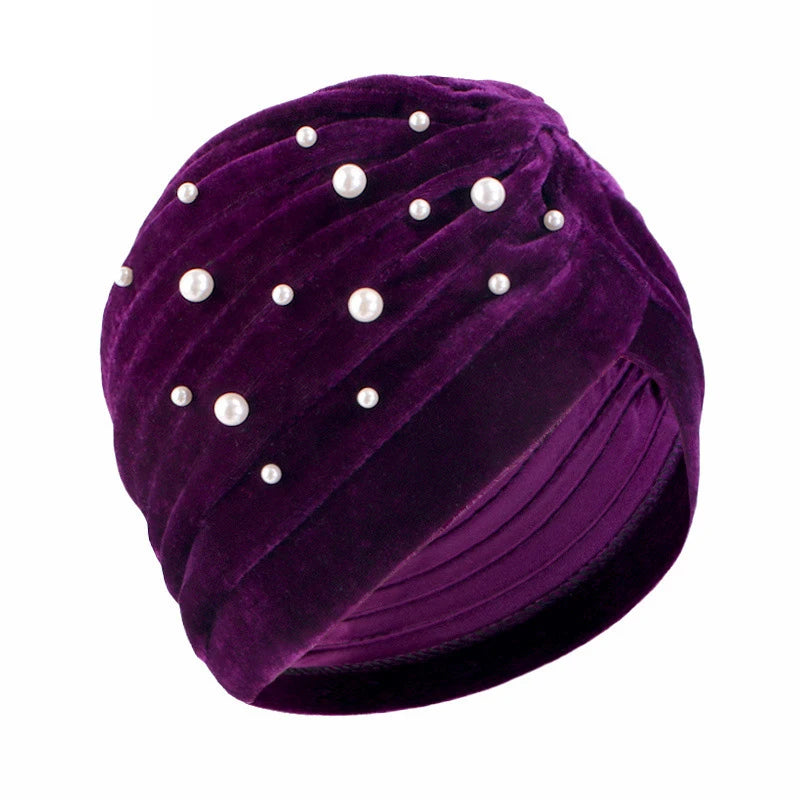 New Women Velvet Turban Hat Muslim Twist Solid Color Hijab Chemo Cap Head Wrap Headscarf Beanies Bonnet Headscarf Turbante Mujer