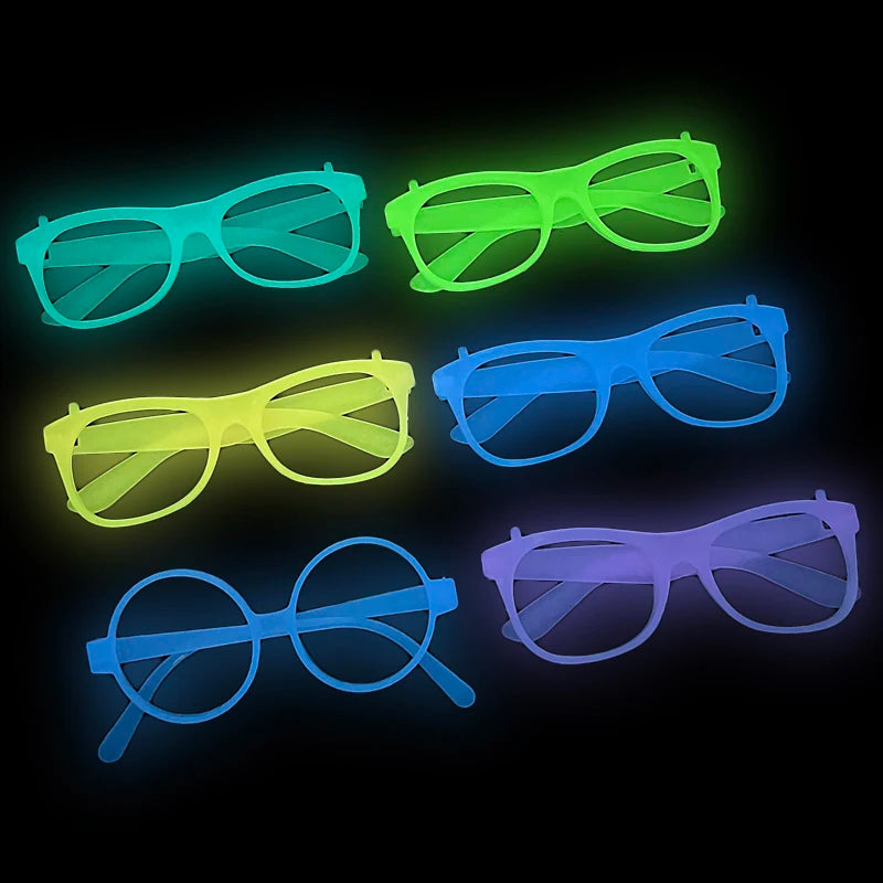 1pc Luminous Glasses Glow Sunglasses With Light Neon Fluorescent Decorative Bar Party Gift Adult Kids Birthday Props