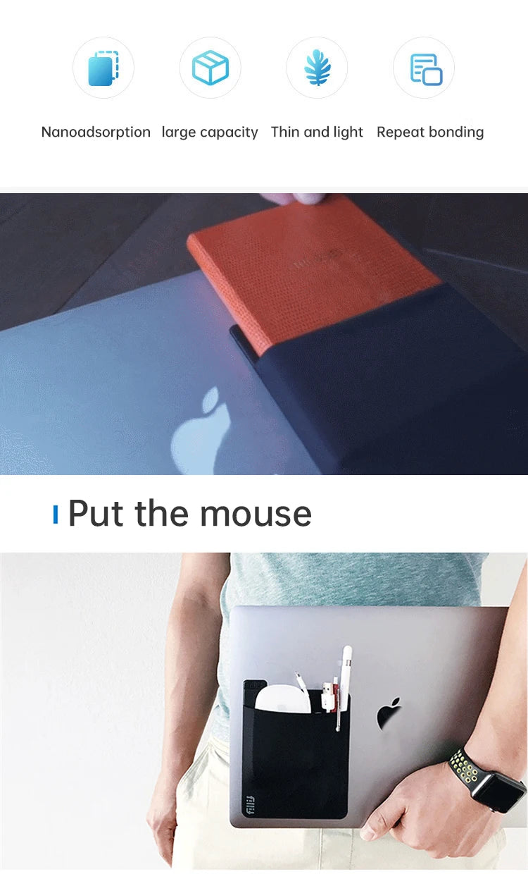 New Slim Mouse Holder Adhesive Elastic Case Pen Stick Cover Lycra Fabric Pocket Sleeve Pouch for Laptop Tablet Wireless Mice