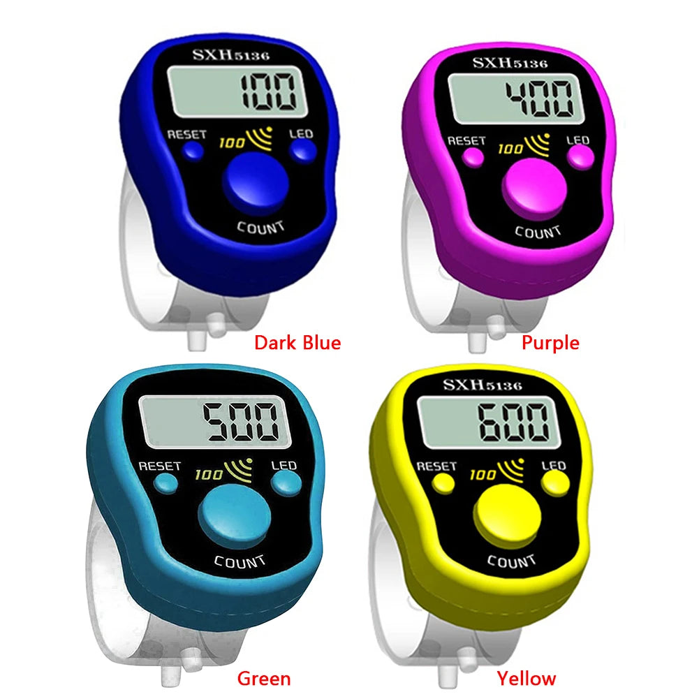 Electric Digital Display Counter Buddha Chanting Counter Electronic Digital Display Hand Tally with LED Light for Sewing